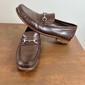 Cole Haan Grand.OS Men’s 13M Brown Leather Horsebit Loafers Slip-On Dress Shoes